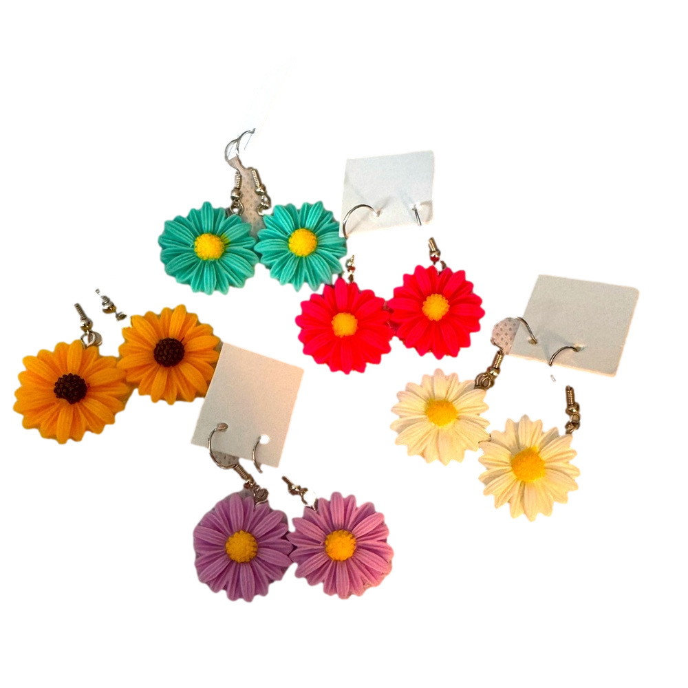 Colorful Daisy Earrings: Choice of Color